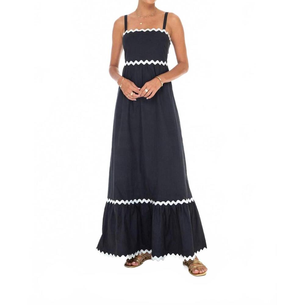 NEW PHIERCE FASHIONS swirl maxi dress in black